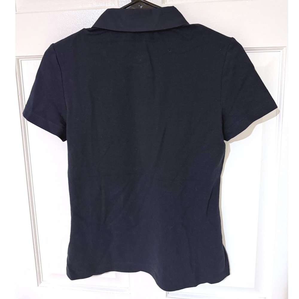 Tory Burch Womens Navy Blue Short Sleeve Polo Shirt Pique Knit Size XS New - Picture 2 of 6